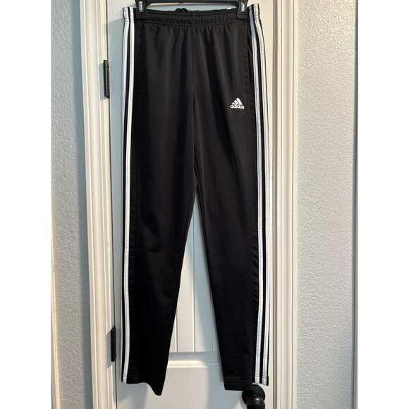 Adidas Aeroready Primegreen Black Three Stripe Athletic Track Pants Size Small - Picture 1 of 4